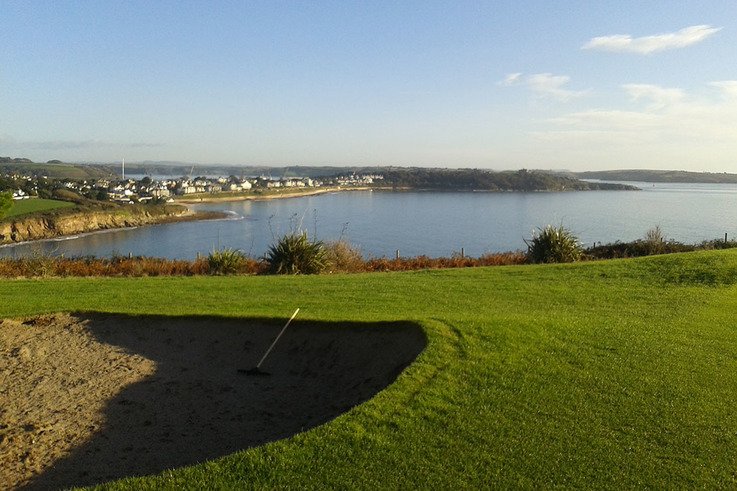 the view from the 14th towards Pendennis castle