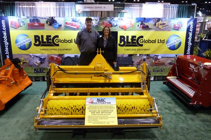 Gary and Sue Mumby with the BLEC Multivator on their      stand at the GIS show, Orlando