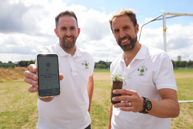 New-app---Karl-Standley,-grounds-manager-at-Wembley-Stadium,-and-Gareth-Southgate,-England-men's-football-manager,-launch-the-PitchPower-app-developed-by-digital-agency-Bolser.gif