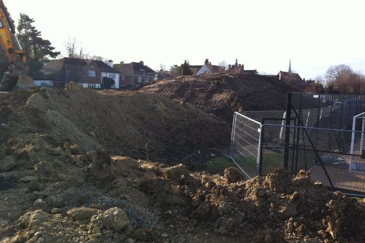 Temporary top soil storage on a tight site!