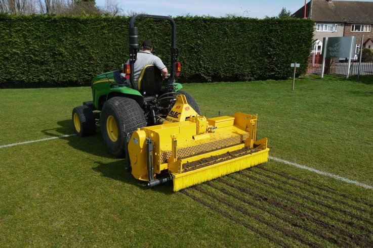 BLEC Multivator  in action on a sports pitch. Going left.