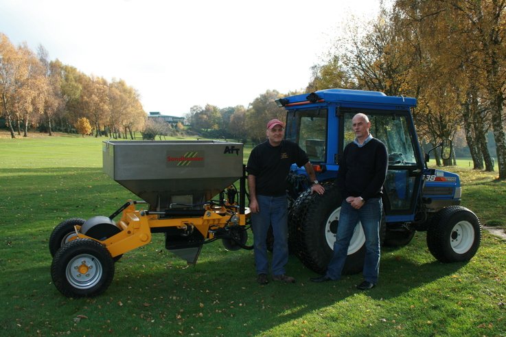 Tony Lee Course Manager at Aspley Guise and Woburn Sands Golf Club with Peter Smith (right)AFT Trenchers