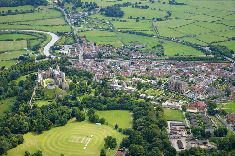 Castle Acre aerial image: Playing field & cricket club