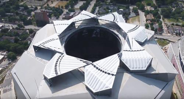 Aperture-Style Retractable Roof at Atlanta's Mercedes-Benz Stadium Closes  for the First Time