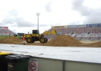 The supercross course being shaped