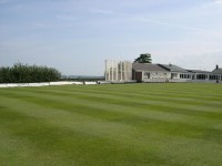 View of the clubhouse with Liverpool in the background