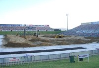 The supercross course being shaped