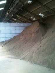 Concrete blocks used as storage bays at soil specialist Binder Loams